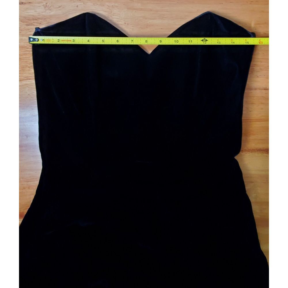 Scott Mcclintock Y2K Strapless Black Velvet Whimsigoth Prom Dress Dark Romantic - Picture 10 of 11
